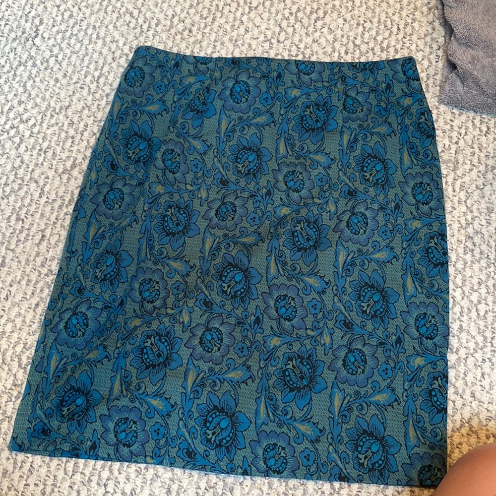 Blue green JJill pencil skirt